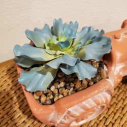 Clay Tractor Faux Succulent Plant