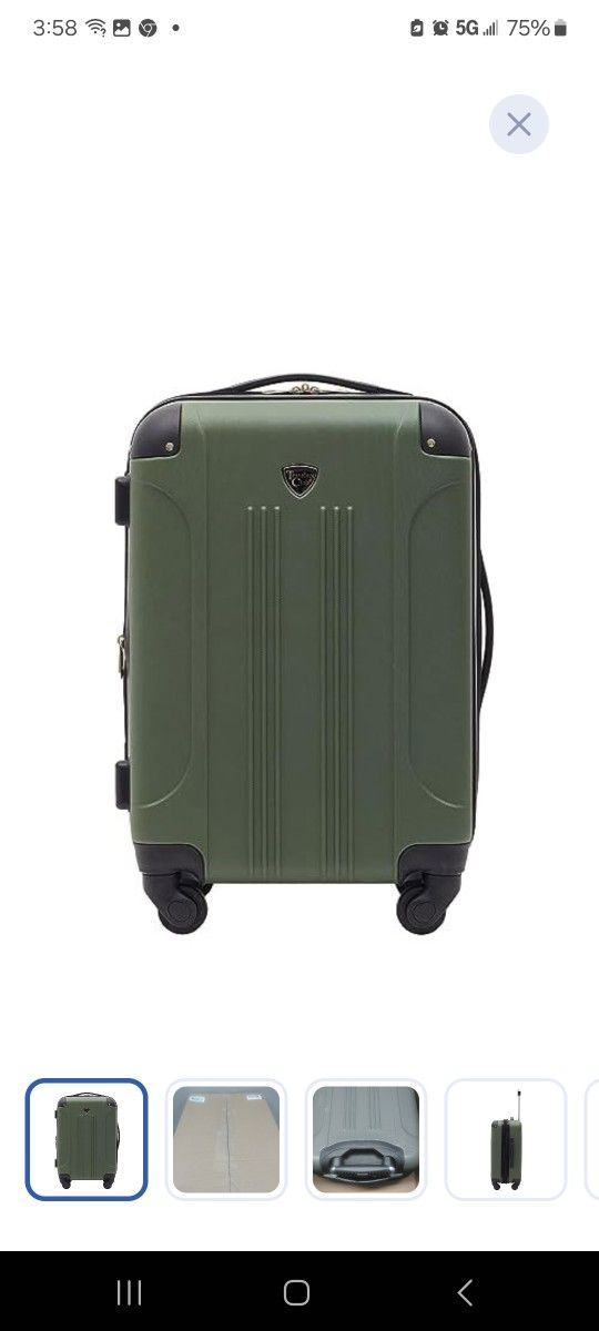 Travelers Club Chicago Expandable Luggage, Thyme Green, 20" Carry-On
