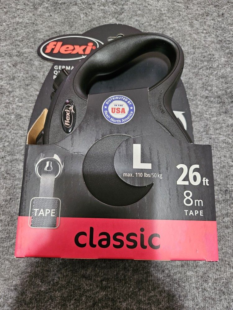 Flexi Tape 26ft Large Dog Leash Black