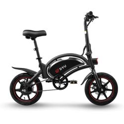 Electric Bike for Adults Teens,DYU D3F 14" Folding Electric Bicycle,Commuter City E-Bike with 250W Motor and 36V 10AH Lithium-Ion Battery,40-45miles T