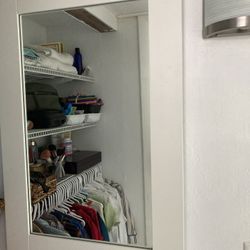 White Rectangle Mirror 