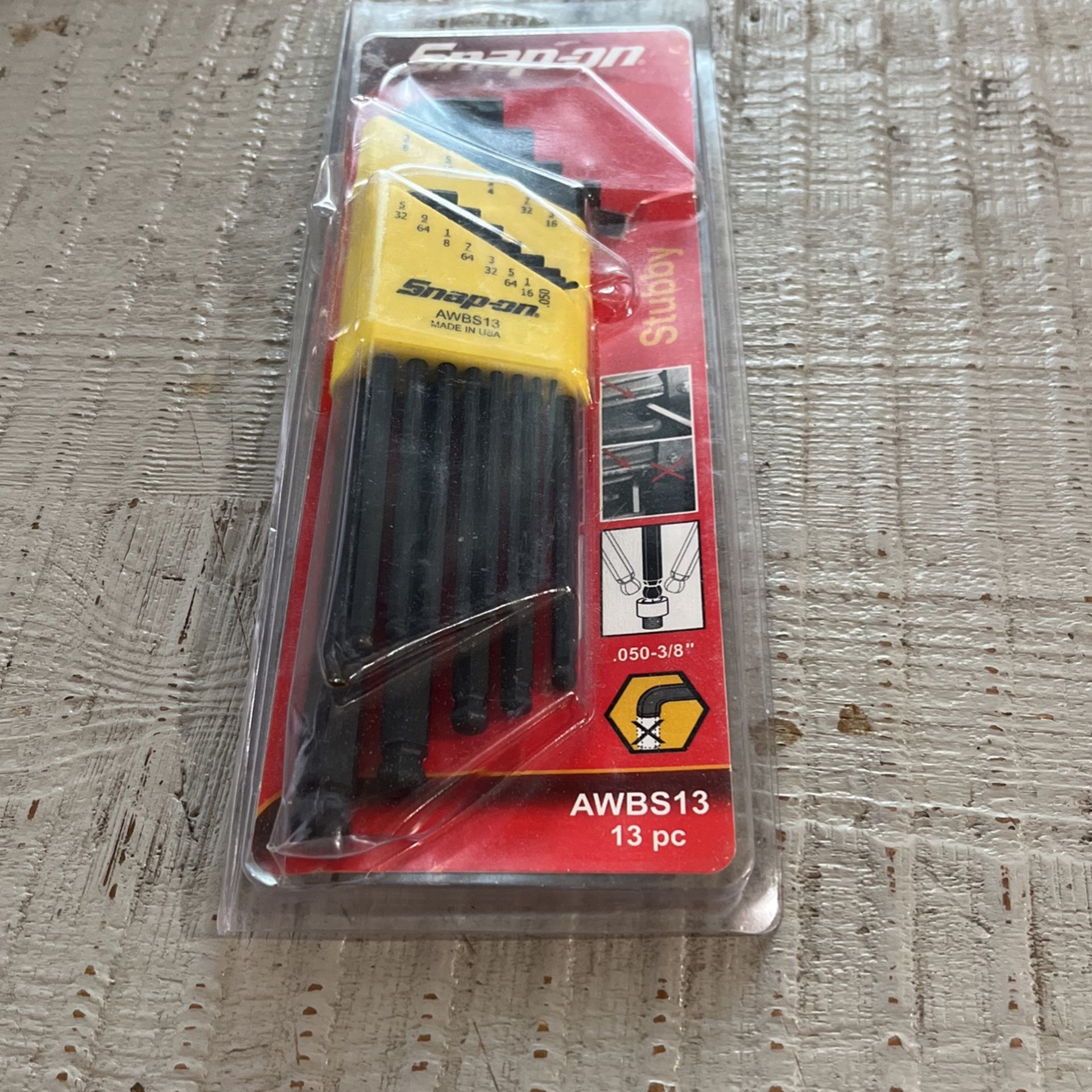 Snap On Stubby Hex Key 13 Piece Made In USA