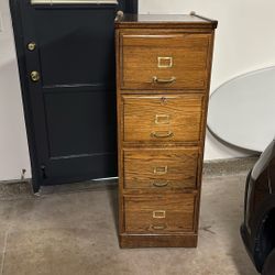 4 Drawer Dark Oak Legal File Cabinet. 