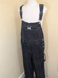 No Excuses Black Corduroy Overalls Bib Dungarees Women's Size M Cotton Vintage