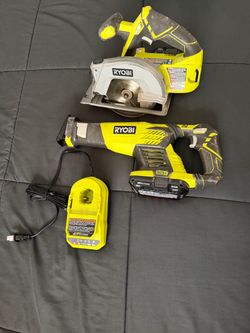 Ryobi battery powered saw and hacksaw