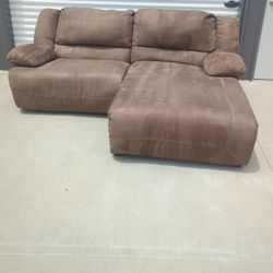 Delivery Available Signature Ashley Brown Microfiber Reclining Sofa