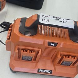 NEW RIDGID 6 PORT CHARGER 75$