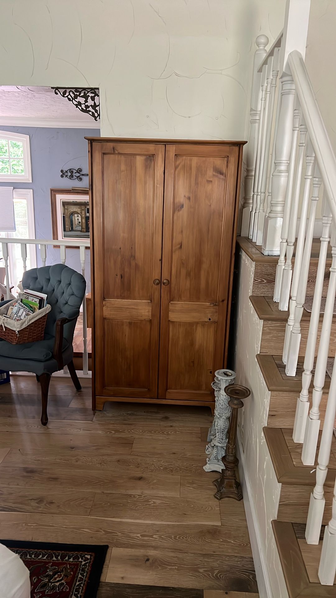 Beautiful pine mid Size Hutch/ Armoire