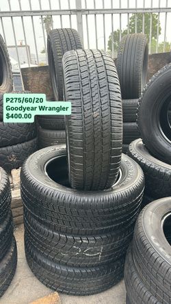 P275/60/20 GOODYEAR WRANGLER 98% TREAD LIFE All Four Tires Semi New ❗| Por favor Pregunta Por Disponilildad, PLEASE ASK Me For