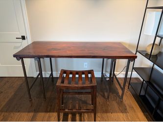 Wood desk with chair