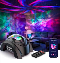 Brand new Dual Lens Galaxy Projector, Star Projector for Bedroom with 58 Light Effects, Night Light Projector with White Noise & Bluetooth Speaker, Re