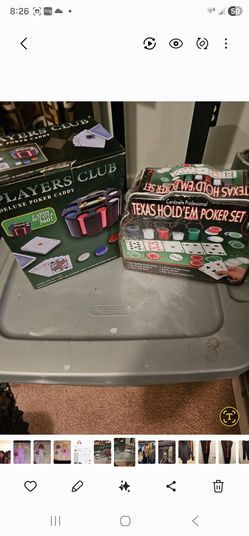 Texas Hold Em Poker Set And Deluxe Chip Caddy