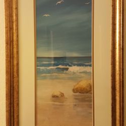 Wall Art - Beach print with Gold Frame
