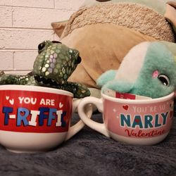 Valentine's Day Mugs With Plushies