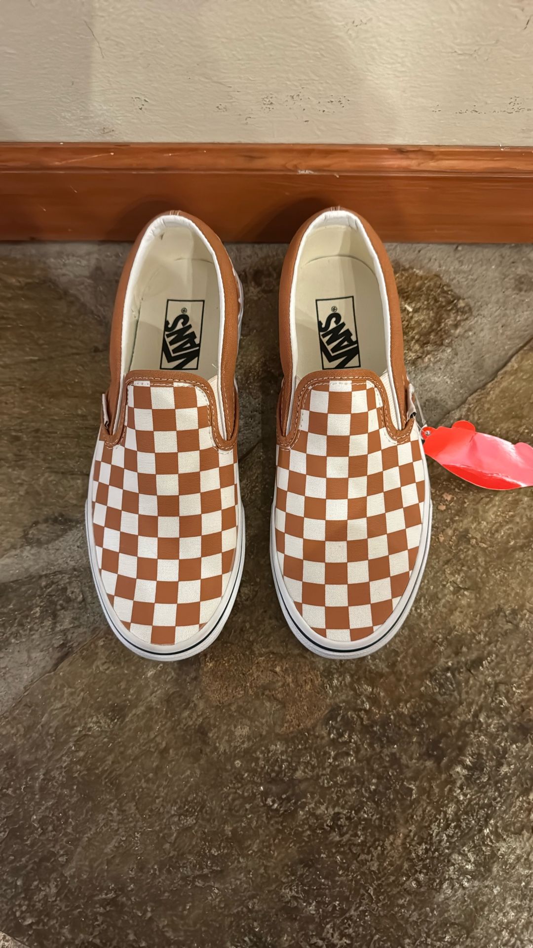 Vans Checkered Slip on shoes Mustard Color Sz 7.5 W