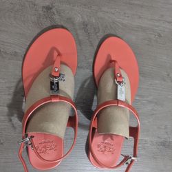 COACH SANDALS CORAL COLOR SIZE 7