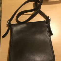 COACH VINTAGE LEGACY SADDLE BAG PURSE BLACK LEATHER