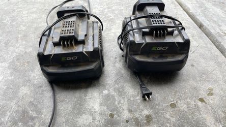 Two ego battery chargers