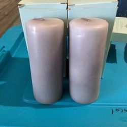 Gray PartyLite Pillar Candles 