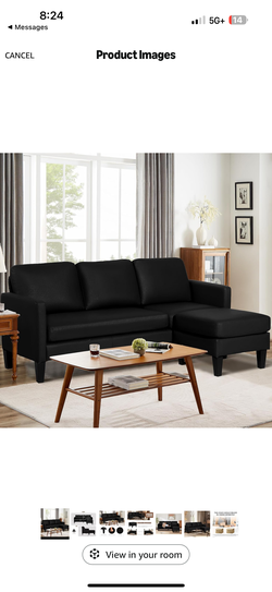 Black leather couch