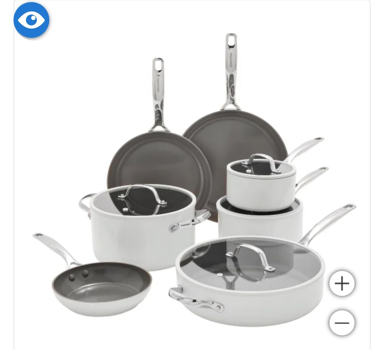 GreenPan Eras Ceramic Non-Stick 11-piece Cookware Set