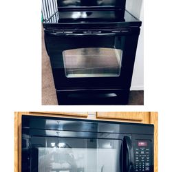 Top Glass Stove And Microwave 