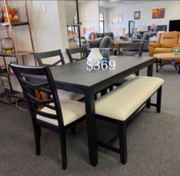 6- pc dining table set with Bench
