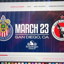 Chivas Vs tijuana Boletos Tickets Snapdragon