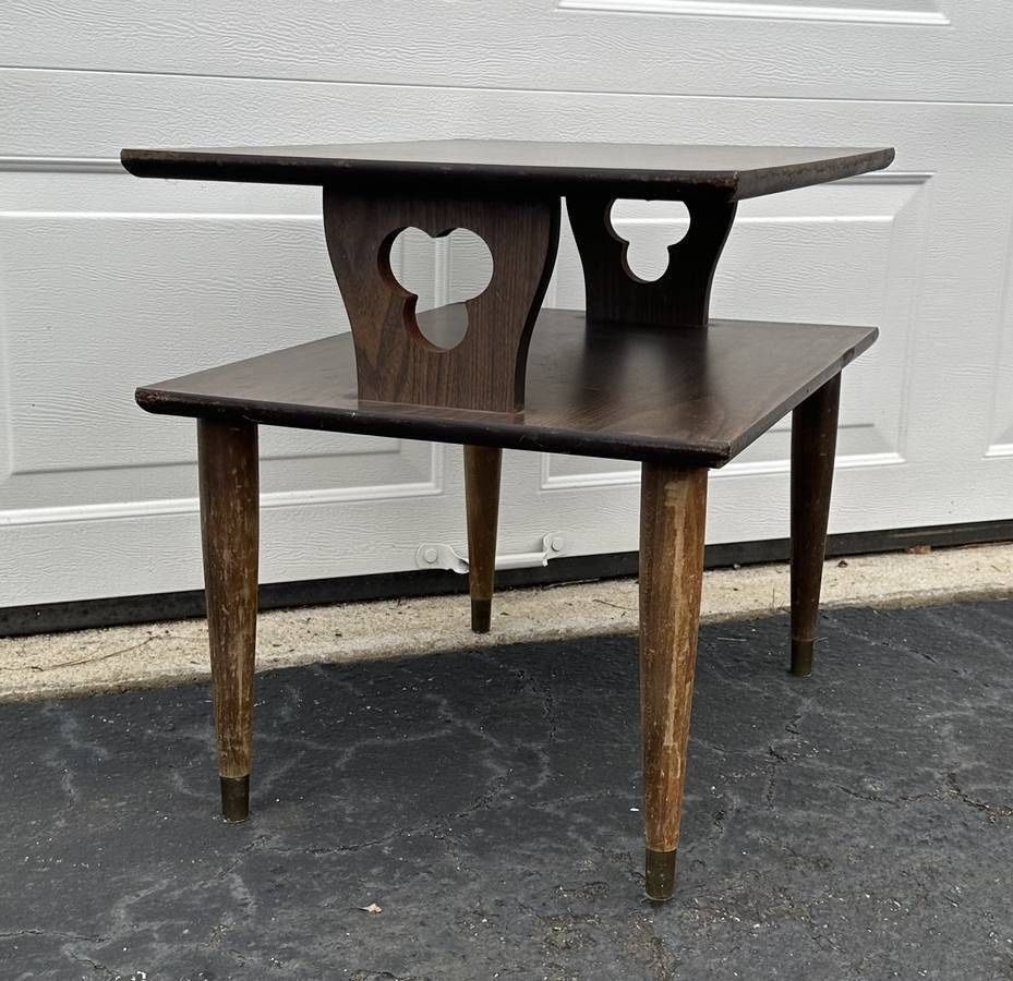 Vintage Mid Century 2 Tier Side End Table