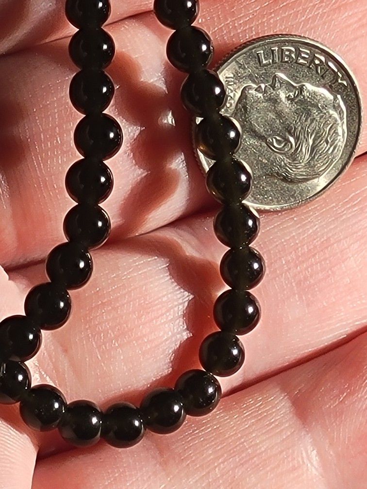 20pcs. Natural Obsidian Crystal Beads 4mm