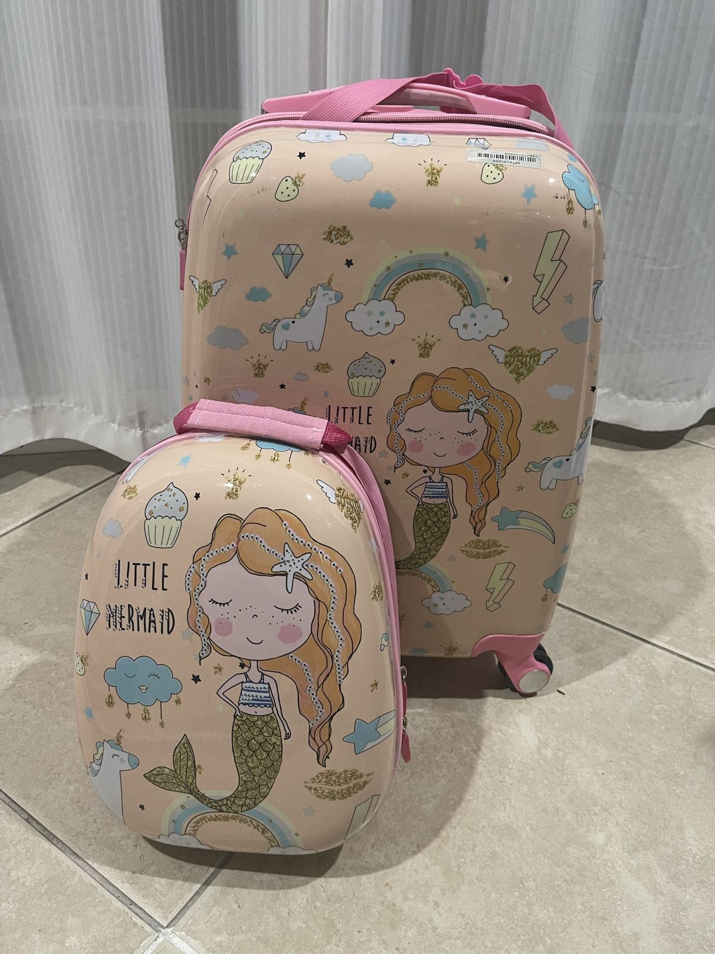 Little Mermaid Luggage With Backpack For Girls