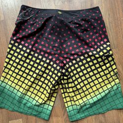 Vintage Oneill Board shorts 34 Black swim trunks y2k Hyperfreak Skater Grunge