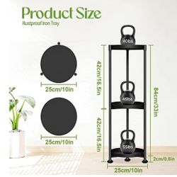 Tall 3-Tier Iron Plant Stand