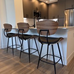 Modern Counter-Height Bar Stools – Set of 3