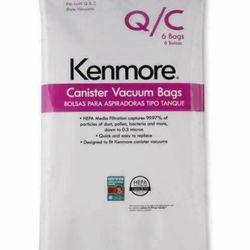 6 Bags Kenmore Type Q/C HEPA Vacuum Bags Style 5055 20-50(contact info removed)7 53292 1 Pack 