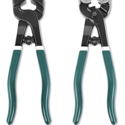 2Pcs Glass Tile Nippers Set, Heavy Duty Wheeled Glass Mosaic Nipper & Hd Ceramic Tile Nipper, Tile Cutter, Mosaic Cutter Tool for Cutting Glass Mosaic