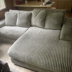 Oversized Gray Love Seat Couch 
