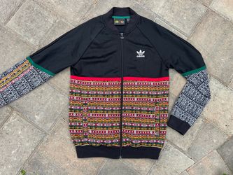 adidas x Pharrell Williams SolarHu Track Jacket Black Tribal Pattern Size S EA24