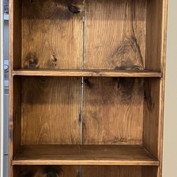 Heart Centered Design at the Top of this Charming Country Chic Pine Wood Cabinet With 5 Large Shelves.