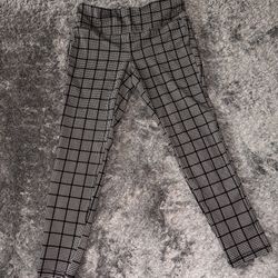 Style & Co Women's Black White Check Plaid Skinny Dress Pants Pull-On Flat Front