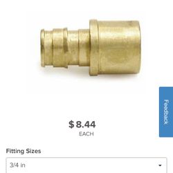 Pex Copper Brass Sweat Adapter Uponor Wirsbo LF(contact info removed) ProPEX LF Brass Sweat Adapter, 3/4" PEX x 3/4" Copper