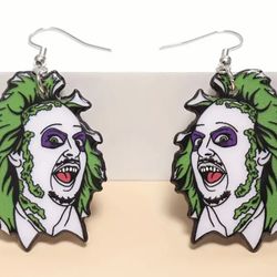 Beetlejuice Earrings Dangle Ear Accessories NEW IN PACKAGING Halloween Tim Burton - Horror