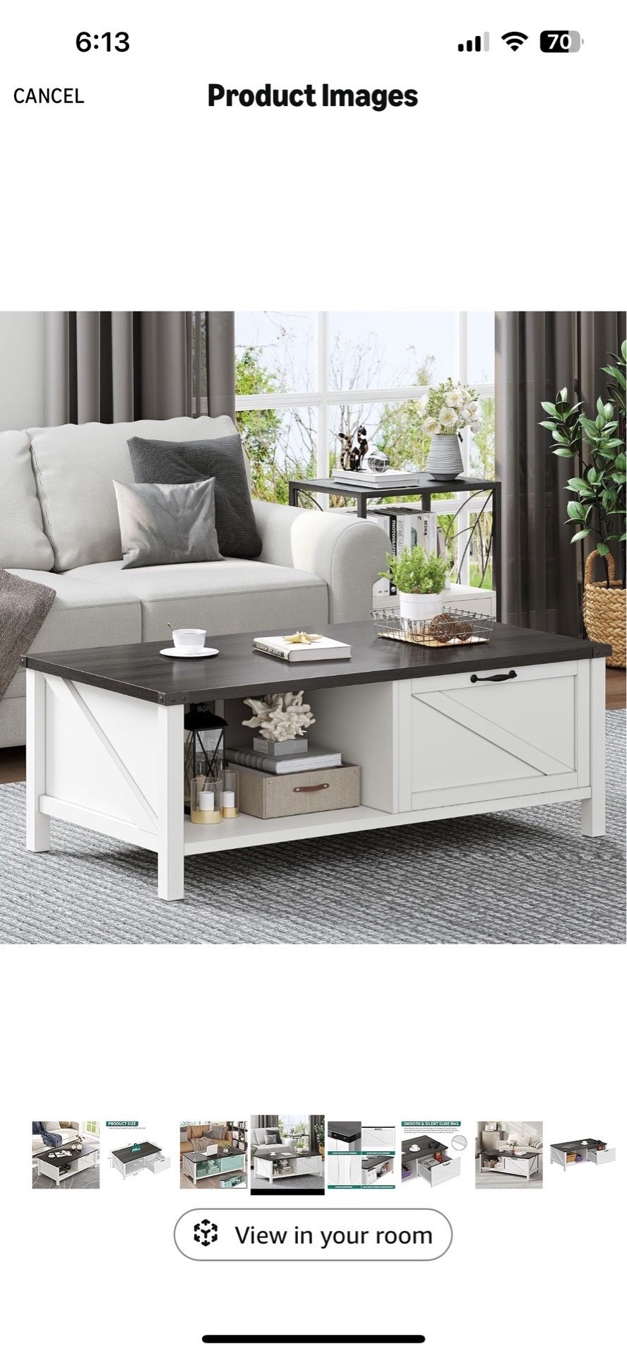 Farmhouse style coffee table