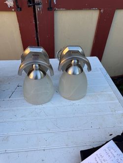 Vtg Lot of 2 Chrome Wall Lights Interior OBO