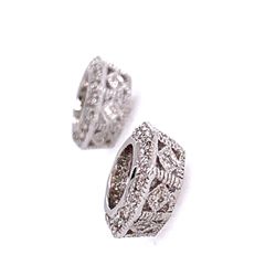 Bezel Semi-Mount Earrings For (5.5mm Round) W/ 0.20 TCW Accent In 14k White Gold