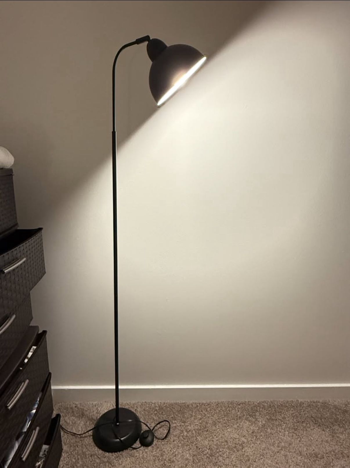 Industrial Black Floor Lamp + Light Bulbs