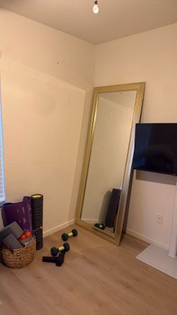 Gold frame tall mirror