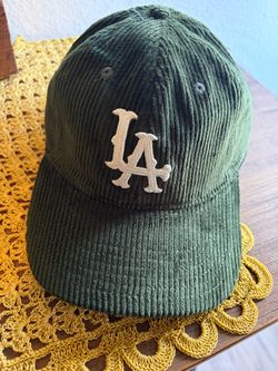 LA Olive Green Corduroy baseball Cap(