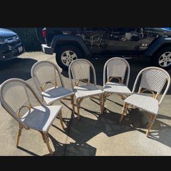 GREY/WHITE FRENCH BISTRO CHAIRS- Never Used $20 Per Chair $100 For All 5🎃