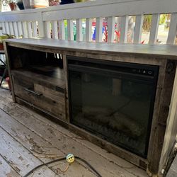 Rustic Ashley Fireplace Entertainment Center / TV Stand for Sale